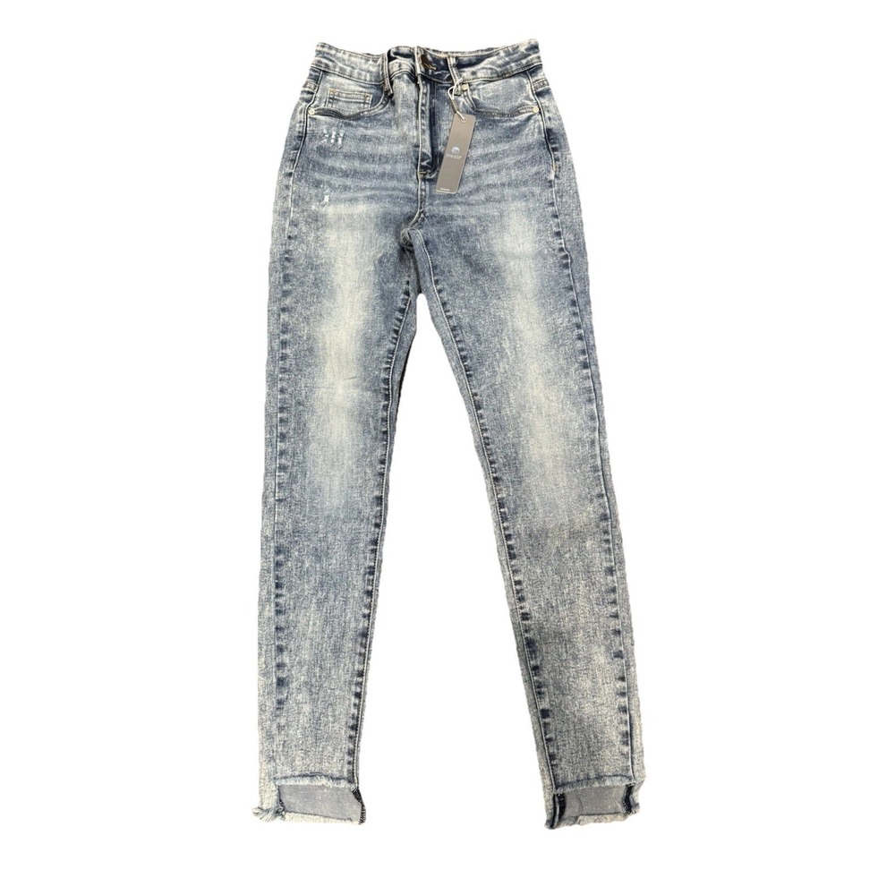 Tractr Mid Rise Jeans Slim Fit Distressed Indigo Women's 2/26